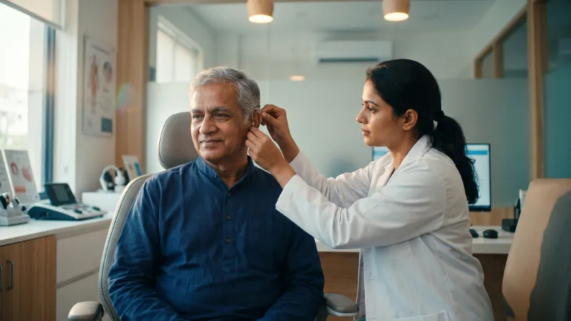 Free hearing test with calibrated audiometry equipment at Phonaura Trivandrum